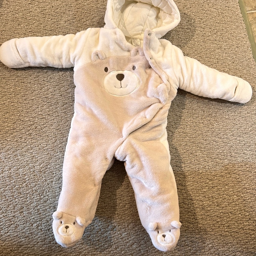 Cozy Bear Kids One Piece - Cream and Tan